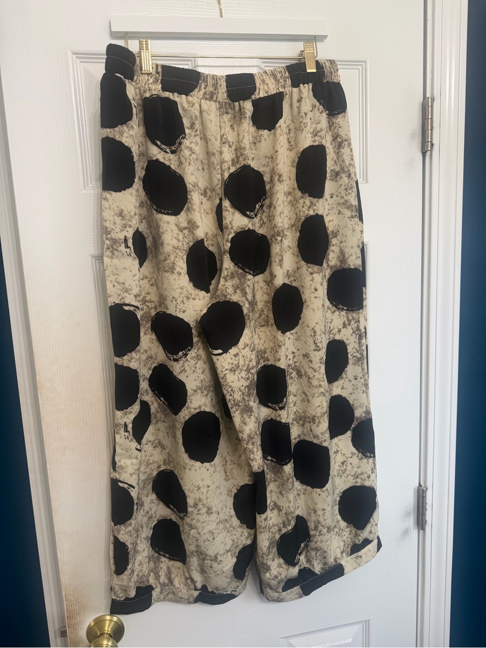 Women's Black Polka Dot Balloon Pants  1XL - Picture 2 of 2